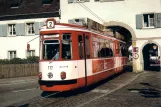 Postkarte: Freiburg im Breisgau Straßenbahnlinie 2 mit Gelenkwagen 117 auf Schauinslandstraße (1988)