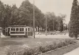 Postkarte: Gävle Straßenbahnlinie Rot mit Triebwagen 1 auf Nygatan (1946-1948)