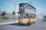 Postkarte: Glasgow Straßenbahnlinie 9 mit Doppelstocktriebwagen 1107 nahe bei Clydebank (1960)