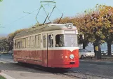 Postkarte: Gmunden Straßenbahnlinie 174 mit Triebwagen 9 auf Hauptstraße (1975)
