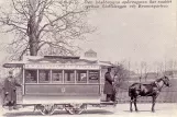 Postkarte: Göteborg Pferdebahnlinie mit Pferdestraßenbahnwagen auf Södra Allégatan (1879)