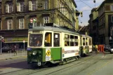 Postkarte: Graz Zusätzliche Linie 14 mit Triebwagen 218 auf Jakominiplatz (1980)
