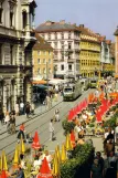 Postkarte: Graz Zusätzliche Linie 3 mit Gelenkwagen 275 nahe bei Hauptplatz / Congress (1980)