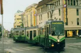 Postkarte: Graz Zusätzliche Linie 3 mit Gelenkwagen 601 in der Kreuzung Bahnhofgürtel/Annenstraße (1999)
