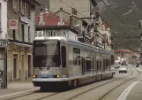 Postkarte: Grenoble Straßenbahnlinie A mit Niederflurgelenkwagen 2016 vor Le Tram, Avenue Aristide Briand (1988)