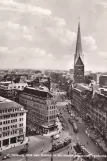 Postkarte: Hamburg auf Rathausmarkt (1955)