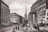 Postkarte: Hamburg Straßenbahnlinie 18  auf Mönckebergstraße (1961)