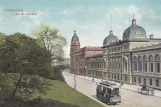 Postkarte: Hamburg Straßenbahnlinie 26 mit Triebwagen 692 nahe bei Hauptpost (1894)