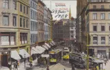 Postkarte: Hamburg Triebwagen 825 auf Gr. Burstah (1908)
