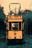 Postkarte: Hannover Hohenfelser Wald mit Triebwagen 219 außerhalb des Museums Hannoversches Straßenbahn-Museum (1974)