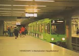 Postkarte: Hannover Straßenbahnlinie 3 mit Gelenkwagen 6002 am Hauptbahnhof (1980)
