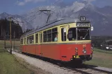 Postkarte: Innsbruck Stubaitalbahn (STB) mit Gelenkwagen 86 am Muttereralmbahn (1986)