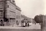 Postkarte: Karlskrona Straßenbahnlinie mit Triebwagen 4 auf Landbrogatan (1914-1916)