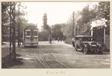 Postkarte: Klaipėda Straßenbahnlinie 2 mit Triebwagen 8 am Leuchtturm (1923)