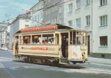 Postkarte: Koblenz Straßenbahnlinie 2 mit Triebwagen 33 in der Kreuzung Frankenstraße/Chlodwigstraße (1967)