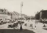 Postkarte: Kopenhagen Elektriske Sporveje mit Triebwagen 11 am Kongens Nytorv (1897-1898)