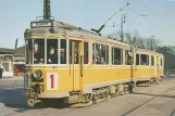 Postkarte: Kopenhagen Straßenbahnlinie 1 auf Oslo Plads (1954-1956)