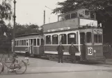 Postkarte: Kopenhagen Straßenbahnlinie 18 mit Doppelstocktriebwagen 398 am Svanemøllen (1933)