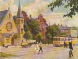 Postkarte: Kopenhagen Straßenbahnlinie 2 auf Gyldenløvesgade (1924-1926)