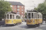 Postkarte: Kopenhagen Straßenbahnlinie 20 mit Triebwagen 317 am Toftegårds Plads (1957)