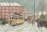 Postkarte: Kopenhagen Straßenbahnlinie 26 mit Triebwagen 919 auf Hellerupvej (1944-1945)