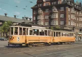 Postkarte: Kopenhagen Straßenbahnlinie 3 mit Triebwagen 338 auf Trianglen (1960-1965)