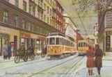 Postkarte: Kopenhagen Straßenbahnlinie 3 mit Triebwagen 99 auf Blaagaardsgade (1939)