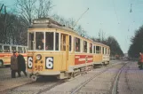Postkarte: Kopenhagen Straßenbahnlinie 6 mit Triebwagen 587 am Vibenshus Runddel (1969)