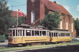 Postkarte: Kopenhagen Straßenbahnlinie 9 mit Triebwagen 437 am Taksigelseskirken (1965)