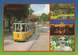 Postkarte: Kopenhagen Tivoli Linie 8 mit Modell Triebwagen 305  (1985)