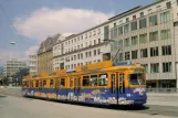 Postkarte: Linz Straßenbahnlinie 1 mit Gelenkwagen 68 auf Donaubrücke (1997)
