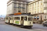Postkarte: Linz Straßenbahnlinie 3 mit Triebwagen 27 am Hauptplatz (1977)