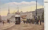 Postkarte: Liverpool Doppelstocktriebwagen 444 vor Central Station (1920)