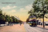 Postkarte: London Straßenbahnlinie 2 mit Doppelstocktriebwagen 479 auf Thames Embankment (1933)