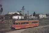 Postkarte: Los Angeles Triebwagen 5028 nahe bei Downtown Los Angeles (1940)