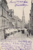 Postkarte: Lübeck Triebwagen 22nah Katharineum (1894)