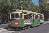 Postkarte: Melbourne Straßenbahnlinie 12 mit Triebwagen 861 am Parliament / Macarthur St (1995)