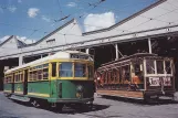 Postkarte: Melbourne Triebwagen 892 vor dem Depot Kew tram depot (1990)