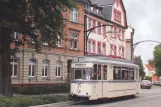 Postkarte: Naumburg (Saale) Touristenbahn 4 mit Triebwagen 37 auf Jägerplatz (2008)