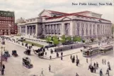 Postkarte: New York City nahe bei New Puplic Library (1910)