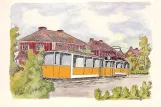 Postkarte: Norrköping Straßenbahnlinie 3 auf Bergslagsgatan (1944-1946)