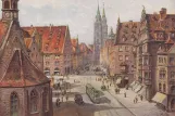 Postkarte: Nürnberg auf Königstraße (1925)