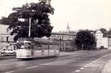 Postkarte: Nürnberg Straßenbahnlinie 7 mit Gelenkwagen 335 am Stadthalle (1981)