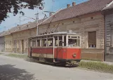 Postkarte: Osijek Straßenbahnlinie 2 mit Triebwagen 14 auf Europska avenija (1970)