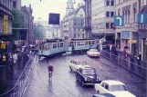 Postkarte: Oslo Straßenbahnlinie 5 in der Kreuzung Akersgata/Karl Johans gate (1966)