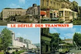 Postkarte: Saint-Étienne Straßenbahnlinie T1 mit Gelenkwagen 553 im Saint-Étienne (1979)