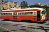Postkarte: San Francisco E-Embarcadero Steetcar mit Triebwagen 1704 nahe bei Church & Dubcoe (1985)