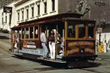 Postkarte: San Francisco Kabelstraßenbahn California mit Kabelstraßenbahn 59 in der Kreuzung California Street/Powell Street (1994)