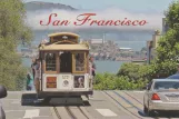 Postkarte: San Francisco Kabelstraßenbahn Powell-Hyde mit Kabelstraßenbahn 27 nahe bei Russian Hill (2016)