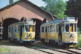 Postkarte: Skælskør Triebwagen 608 vor Sporvognsremisen (1976)